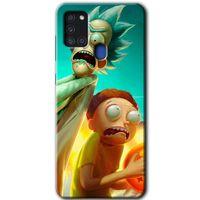 Samsung Galaxy A21s Kılıf Baskılı Kapak - Rick Morty +Tam Ekran Koruyucu