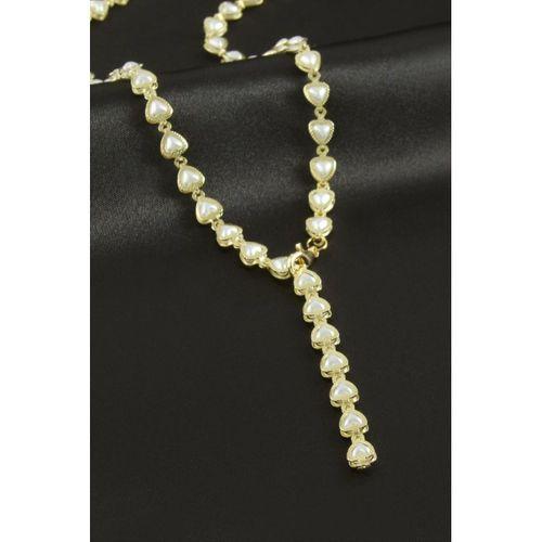 Kalp Zirkon Taşlı Çelik Y Kolye