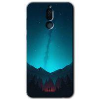 Potkal Hediye Fabrikası Huawei Mate 10 Lite Kılıf HD Desen Baskılı Arka Kapak - Night Fores Mount