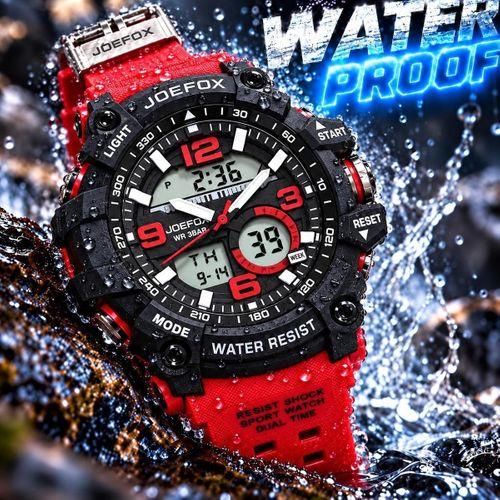 Joefox Digital Ve Analog 2 Yıl Garantili Kronmetre+Takvim+Alarm+Aydınlatma Erkek Kol Saati JOE.S1