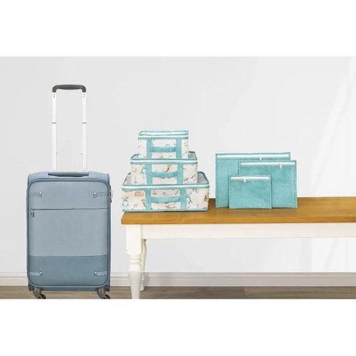 Baby 6'lı Desenli Fileli Bavul Valiz İçi Düzenleyici Çok Amaçlı Organizer (yeşil)