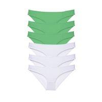 6 Adet Eko Set Likralı Kadın Slip Külot Yeşil Beyaz