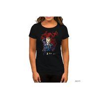 Stanger Things Cartoon Siyah Kadın Tişört