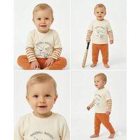 6/24 Ay Beyzboll Baskılı Bebek Takımı