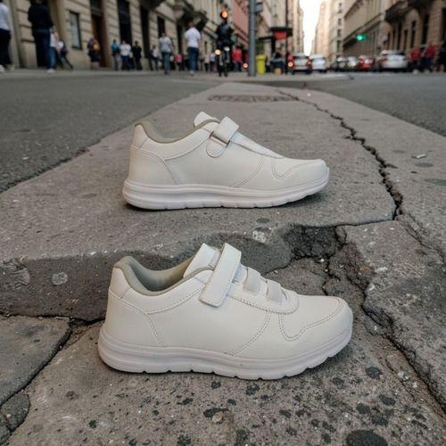 Black Sea 616 Beyaz Cırtlı Lastikli Fuspetli Bayan Spor Ayakkabı