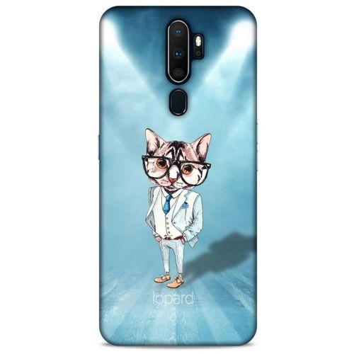 Oppo A5 2020 Kılıf FunnyMaX (40) Fit Silikon Kılıf Açık Mavi Kedi