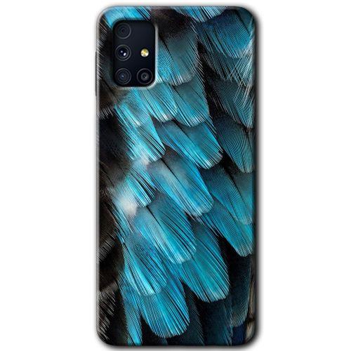 MRCİLETİSİM Samsung Galaxy M31s Kılıf Baskılı Kapak - 9D Tüyler +Tam Kaplayan Mat Seramik