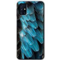 MRCİLETİSİM Samsung Galaxy M31s Kılıf Baskılı Kapak - 9D Tüyler +Tam Kaplayan Mat Seramik