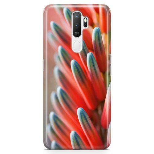 Oppo A5 2020 Kılıf Yeşil Kırmızı Bitki Arka Kapak Koruma Desenli Full Koruyucu