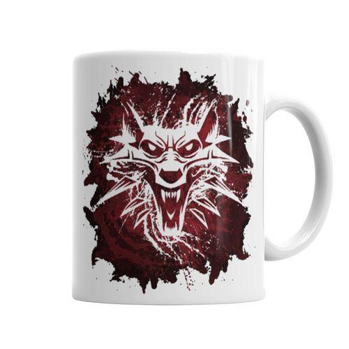 The Witcher Wolf silhouette Kupa Bardak Porselen