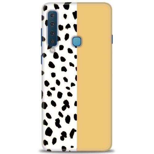 Samsung Galaxy A9 2018 Kılıf HD Baskılı Kılıf - Sarı ve Puantiye + Tam Ekran Koruyucu