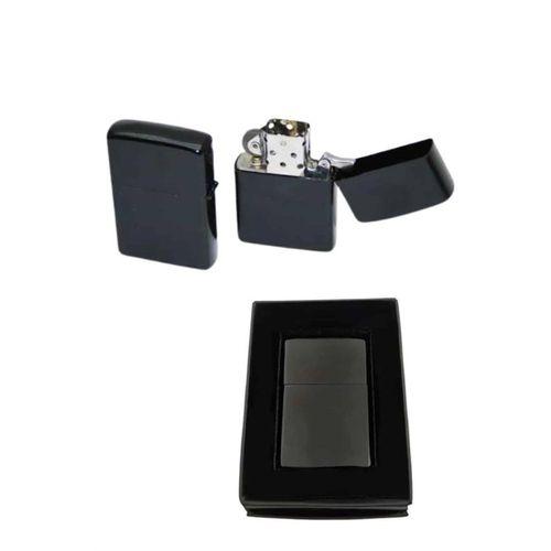 Çakmak Parlak Siyah  Benzinli Çakmak Cep Boy Doldurulabilir