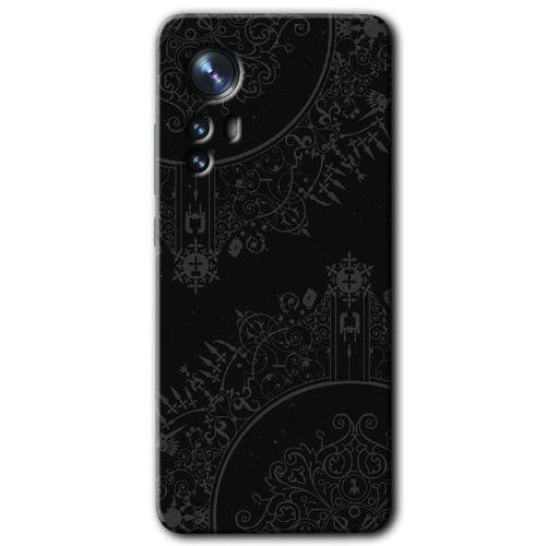 Potkal Hediye Fabrikası Xiaomi Mi 12 Pro Kılıf HD Desen Baskılı Arka Kapak - Siyah Mandala
