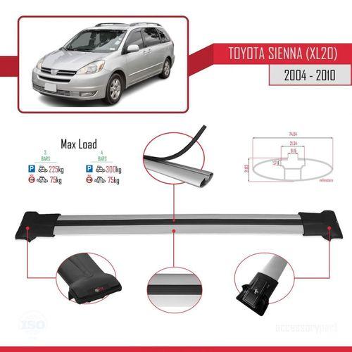 Toyota Sienna (XL20) 2004-2010 Arası ile Uyumlu FLY Model Ara Atkı Tavan Barı GRİ 3 ADET BAR