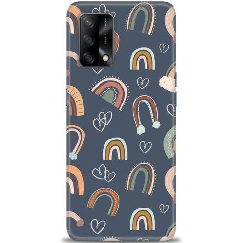 Oppo A74 Kılıf HD Baskılı Kılıf - Gökyüzü Kalp + Tam Ekran Koruyucu