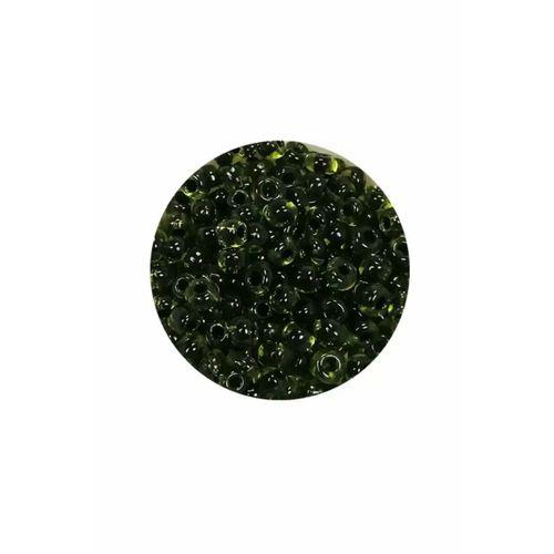 Dökme Cam Kum Boncuk (8/0) 3 mm - 60 Gram - Şeffaf Yeşil Siyah - BNC220