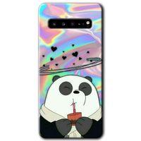 Galaxy S10 Plus Kılıf HD Desen Baskılı Arka Kapak - Milkshake Panda