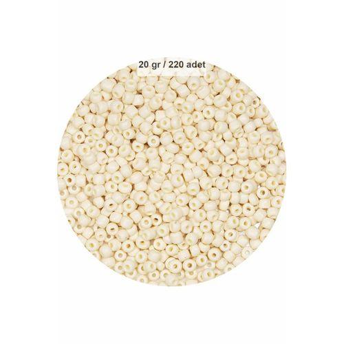 Beyaz Renk 4 mm Yaklaşık 220 adet/20 gram Cam Boncuk Oya Yazma Bileklik ve Kolye