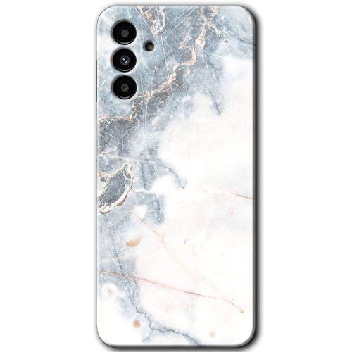 Galaxy A13 5G Kılıf HD Desen Baskılı Arka Kapak - White Marble + Kırılmaz Cam