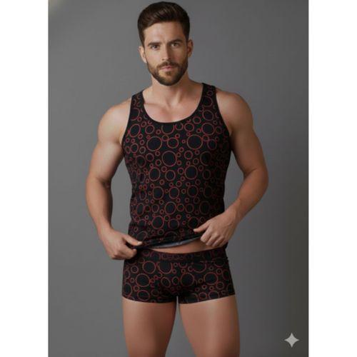 Erkek Desenli Tank Top Boxer Takımı
