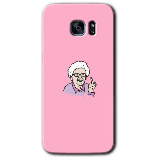 Samsung Galaxy S7 Edge HD Baskılı Kılıf + 9D Tam Ekran Koruyucu - Bad Grandmother