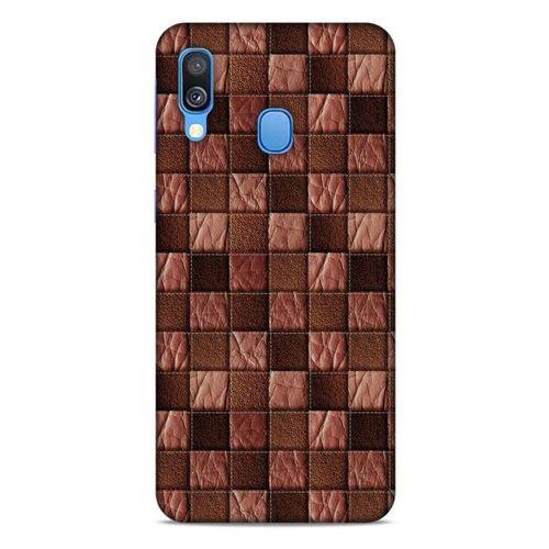 Samsung Galaxy A40 Kılıf Patchwork (4) Koruma Kılıfı Açık Kahverengi