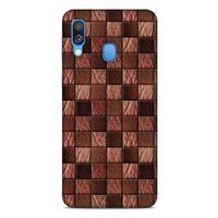 Samsung Galaxy A40 Kılıf Patchwork (4) Koruma Kılıfı Açık Kahverengi