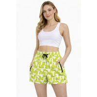 Deniz Şortu Fermuarlı Cepli File Astarlı Hızlı Kuruyan Premium - Neon Yeşili