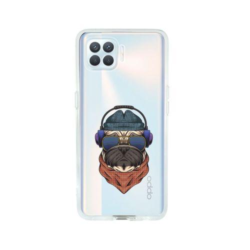 Oppo Reno 4 Lite Pug Desenli Premium Şeffaf Silikon Kılıf