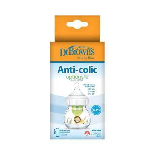 Dr Brown's Dr Brown's Geniş Ağız Anti Kolik Options+ Cam Biberon 60 ml