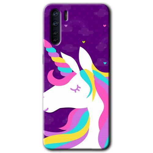OPPO Oppo A91 Kılıf HD Desen Baskılı Arka Kapak - Unicorn Sleep