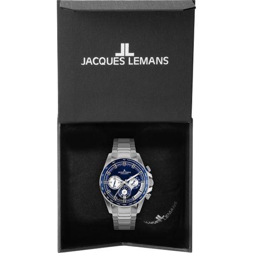 Jacques Lemans Liverpool JL.1-2127F Quartz Çelik Gri Mavi Kadran 10 ATM 40 mm Erkek Kol Saati