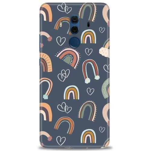 Huawei Mate 10 Pro Kılıf HD Baskılı Kılıf - Gökyüzü Kalp + Tam Ekran Koruyucu