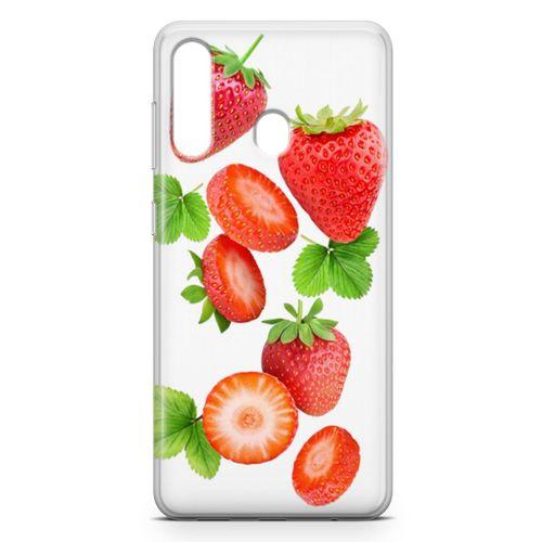 Samsung Galaxy A60 Kılıf Çilek Reçeli Arka Kapak Koruma Desenli Full Koruyucu