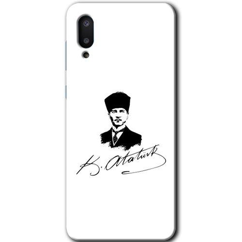 Samsung Galaxy A02 Kılıf Baskılı Kapak - Kemal Atatürk İmza + 5D Tam Kaplayan Cam