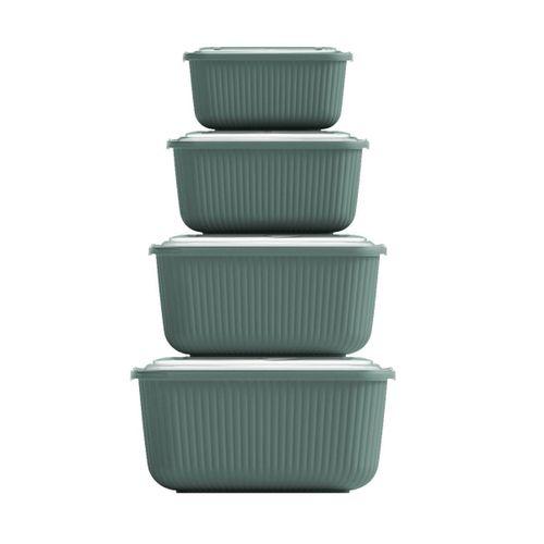 Sızdırmaz Dikdörtgen Saklama Kabı Seti (600/1100/1800/3000 ml)