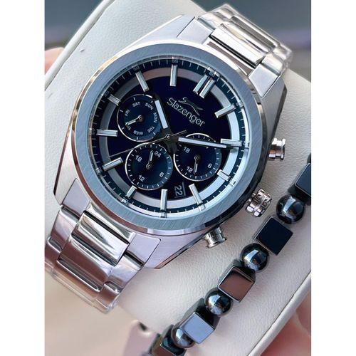 Slazenger Çelik Kordon İç Fonksiyonları Aktif 10 Atm+Bileklik Hediyeli Erkek Kol Saati VS.BLKT.0791