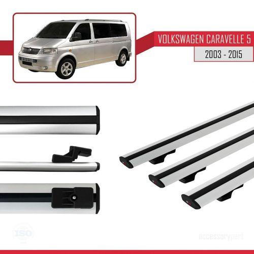Volkswagen Caravelle (T5) 2003-2015 Arası ile uyumlu Basic Model Ara Atkı Tavan Barı GRİ 3 ADET