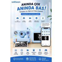 Çocuk Anında Baskılı Fotoğraf Makinesi 16mp Dijital Kamera 1080p Video Wifi Telefon Destekli