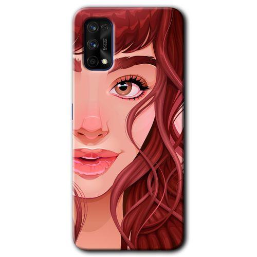 Potkal Hediye Fabrikası Realme 7 Pro Kılıf HD Desen Baskılı Arka Kapak - Kızıl Kız