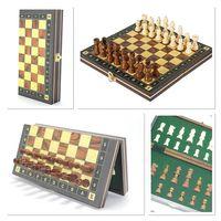 Mıknatıslı Ahşap Hazneli Satranç Takımı