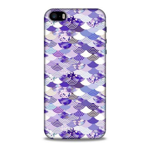 Apple Iphone 5S Kılıf Pastel Renkler (15) Antişok Kılıf Mor Beyaz