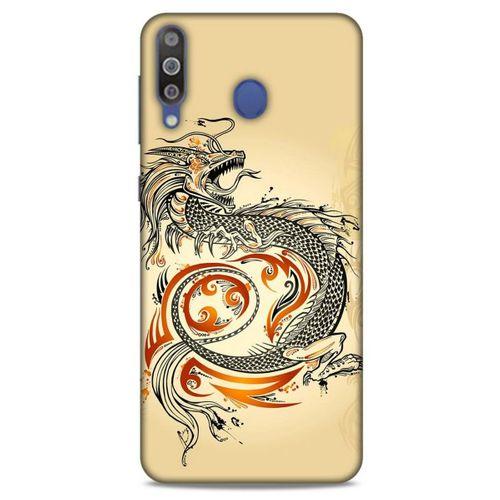 Samsung Galaxy M30 Kılıf Dragons (27) Tasarımlı Kılıf Siyah Ejderha Dövmesi