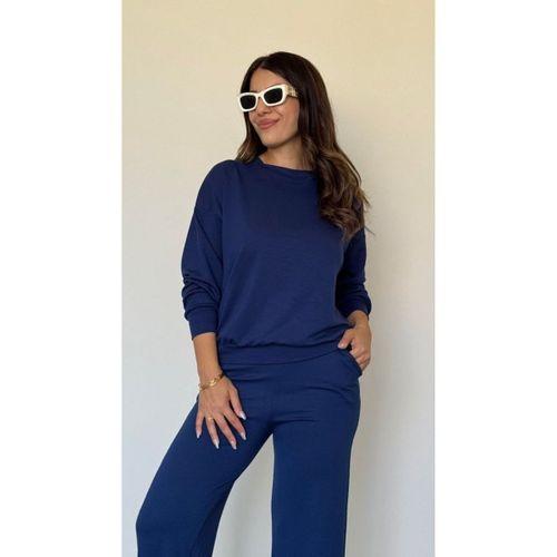 Kadın Uzun Kollu Bisiklet Yaka Viskon Iki Iplik Bluz Ve Pantolon Ikili Takım