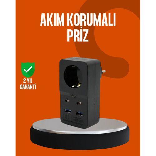 Akım Korumalı Priz 4 Usb Type C Destekli Yüksek Isı Dayanımlı