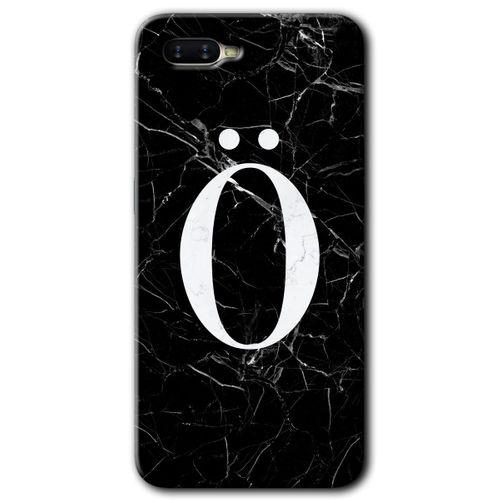 Oppo Rx 17 Neo Kılıf HD Desen Baskılı Arka Kapak - Siyah Mermer Desenli Ö Harfi
