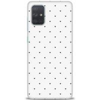 Samsung Galaxy A51 Kılıf HD Baskılı Kılıf - Minik Siyah Kalp + Tam Ekran Koruyucu