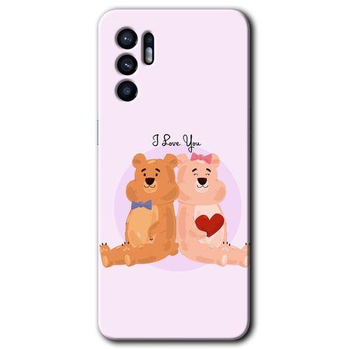 OPPO Oppo Reno 6 Kılıf HD Desen Baskılı Arka Kapak - Sevgili Ayıcık