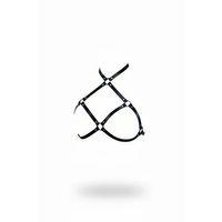 Siyah Göğüs Harness Deri Çapraz Metal Halkalı Beden Aksesuarı - Brf263