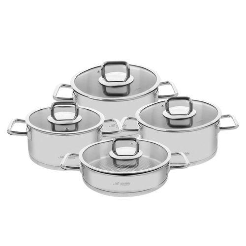 Aryıldız Vento Prestige Çizgili 8 Parça Çelik Tencere Seti